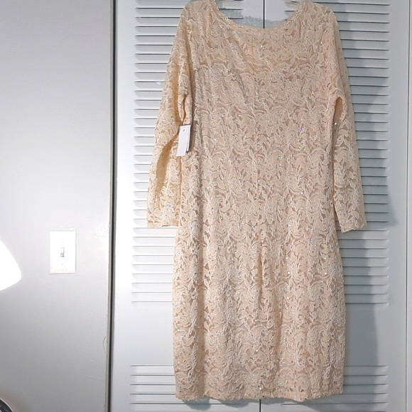 Size 1X Champagne Color Ladies Dress - Picture 2 of 8